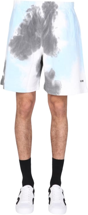 MSGM Tie Dye Pattern Bermuda