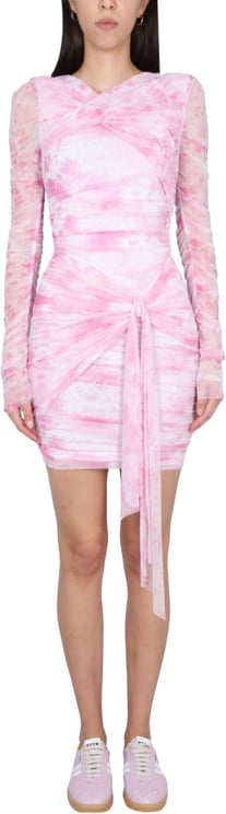 MSGM Fitted Mini Dress With Sheer Sleeves