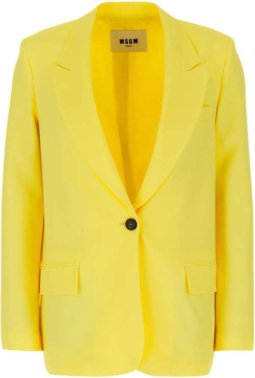 MSGM Msgm Yellow stretch cotton blazer