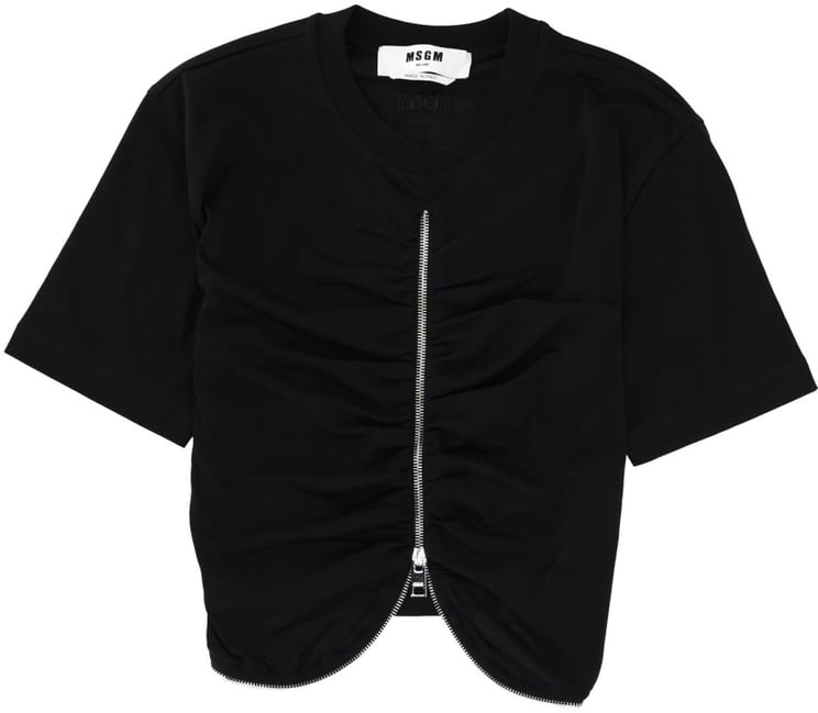 MSGM ZIPPERED T-SHIRT