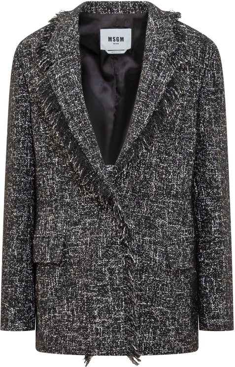 MSGM MSGM Blazer in Tweed con Frange