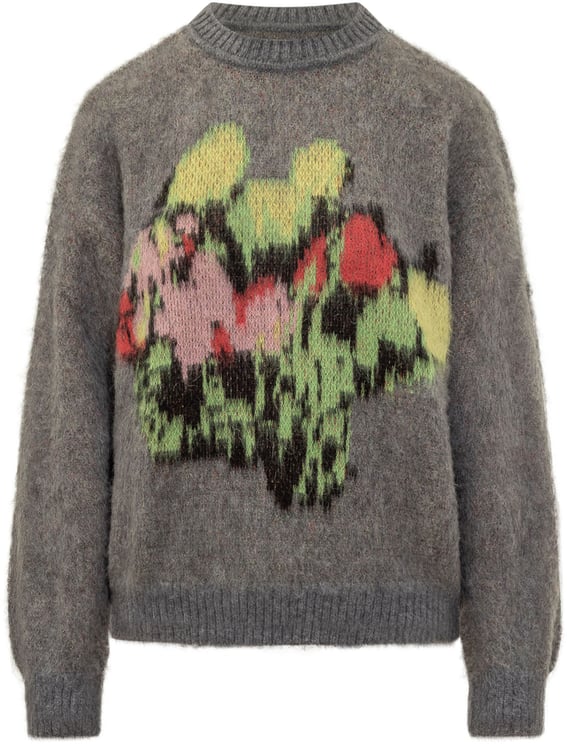 MSGM MSGM Maglia in Mohair con Motivo Astratto