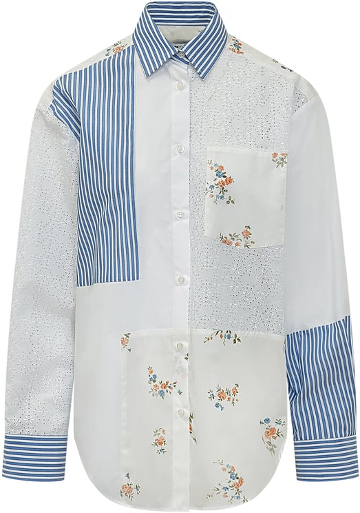 MSGM Camicia Patchwork Ricamata