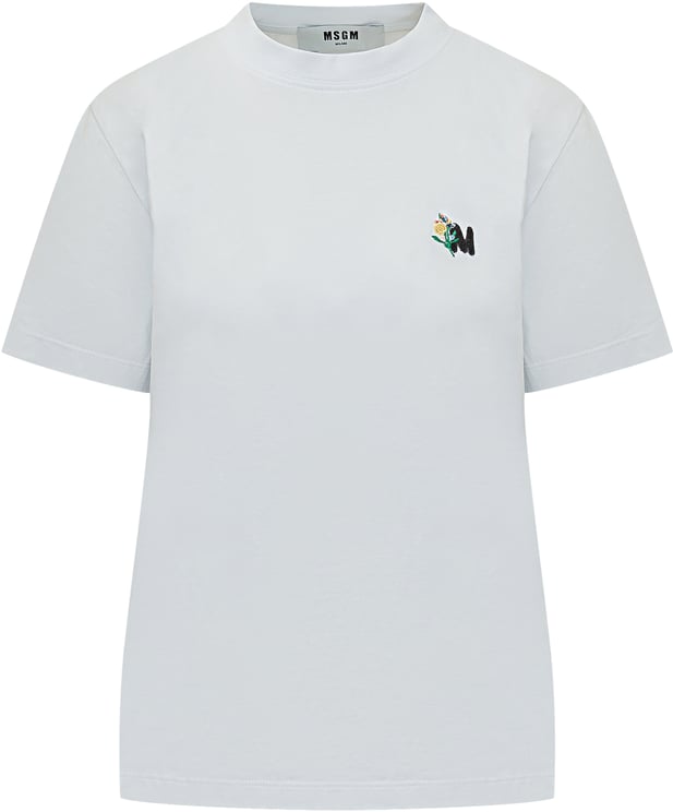 MSGM T Shirt Con Ricamo Logo