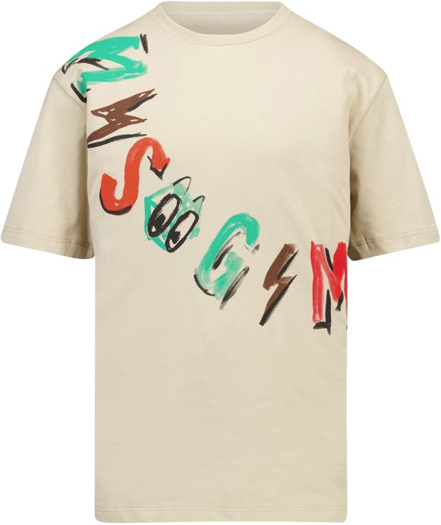 MSGM MSGM Kinder Jongens T-Shirt In Beige