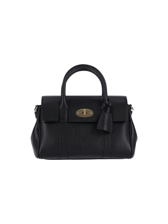 Mulberry Black Bayswater Satchel Hammered Leather Shoulder Bag