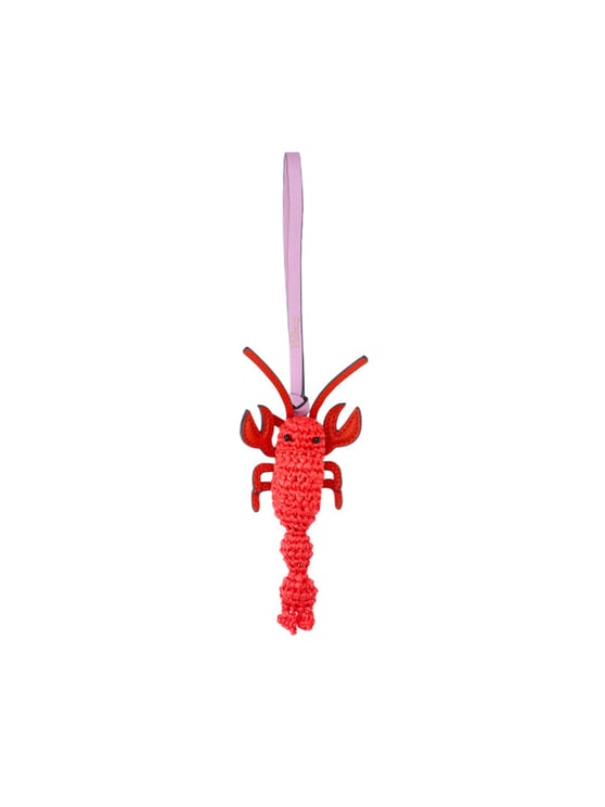 Mulberry Textured Lobster Keychain with Smooth Purple Strap