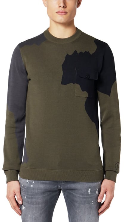 My Brand Abstract Camo Knitted Sweater | DARK GREY