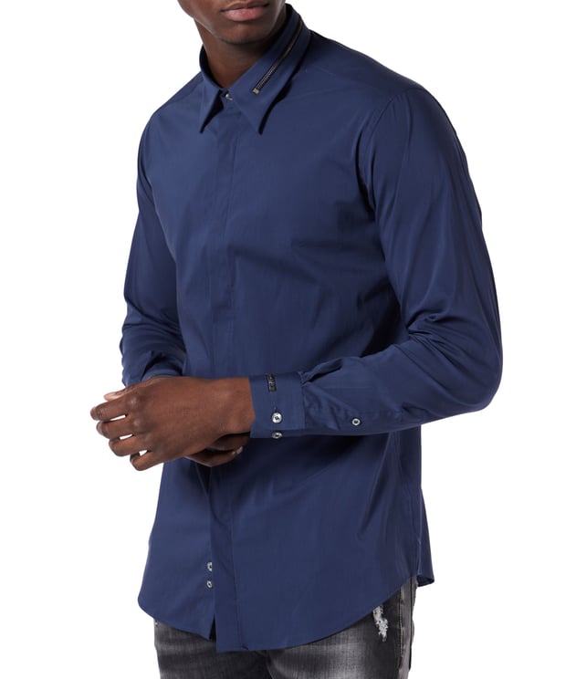 My Brand BASIC ZIPPER BLOUSE | NAVY