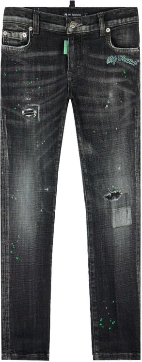 My Brand Black Distressed Green My Jeans | BLACKJEANS