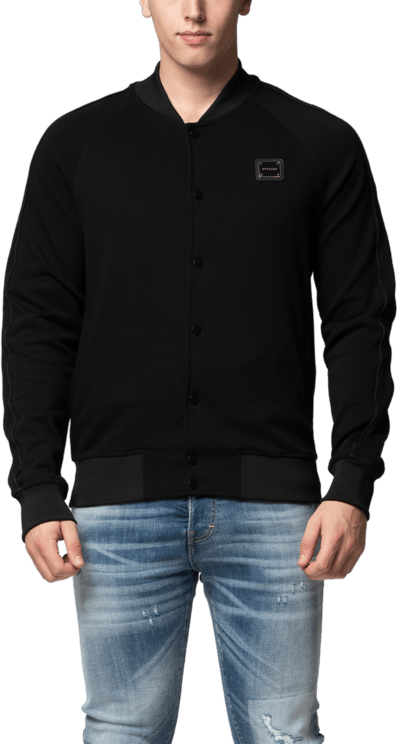 My Brand MB ESSENTIAL PIQUE BLACK BASEBALL JACKET | BLACK