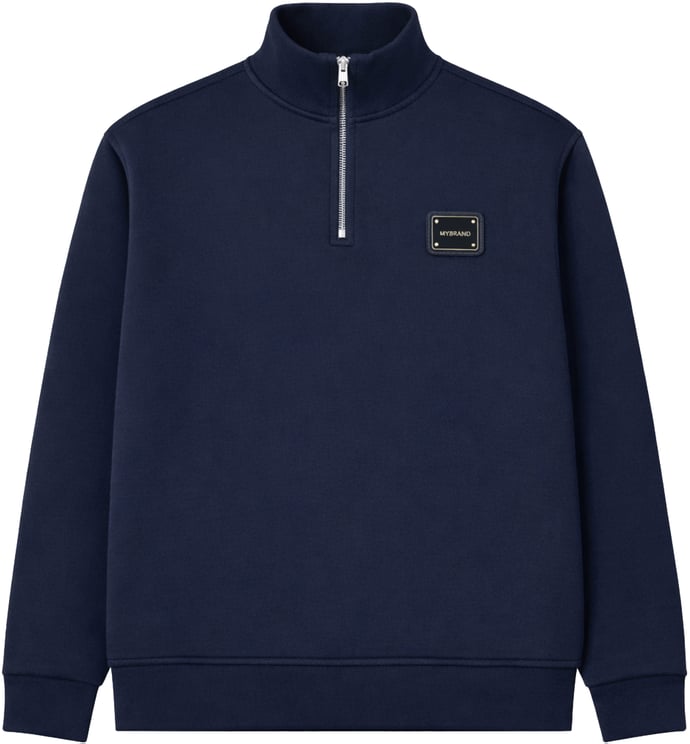 My Brand MB ESSENTIALS HALF ZIP SWEATER | NAVY