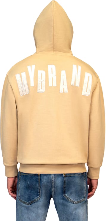 My Brand MYBRAND SILK LETTERING HOODIE | BEIGE