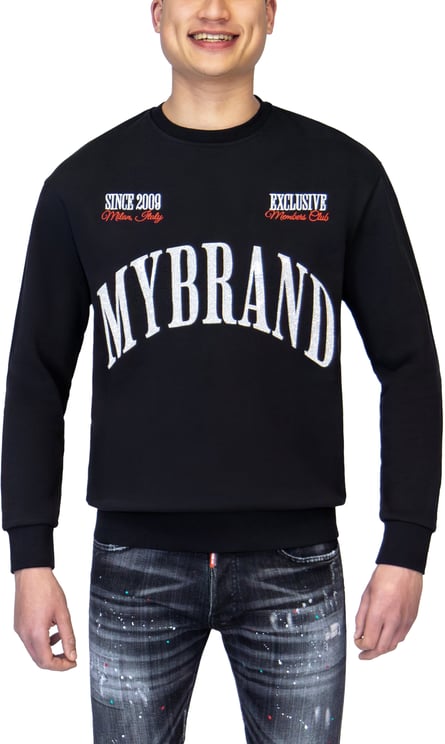 My Brand MYBRAND STRASS MILAN MEMBERS CLUB SWEATER | BLACK