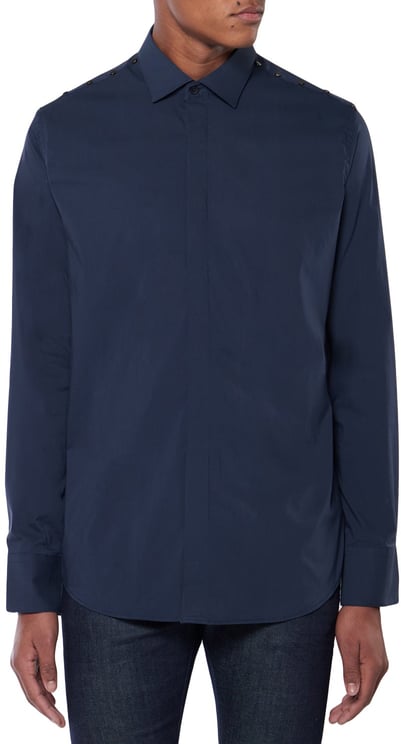 My Brand STUDDED SHOULDER BLOUSE | NAVY