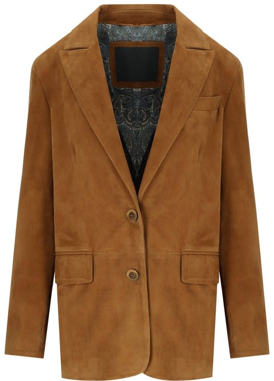MYSKIN MYSKIN CAMEL SINGLE-BREASTED BLAZER