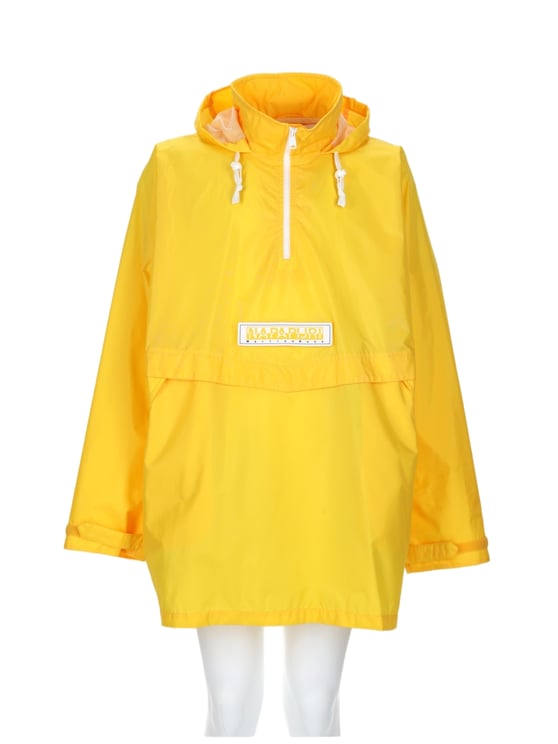 Napapijri Half-Zip Yellow Sports Jacket with Adjustable Hood