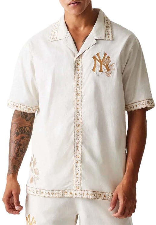 New Era New York Yankees Taping Shirt Off White