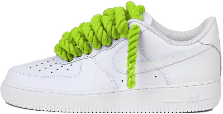Nike Nike Air Force 1 Low Rope Laces Lime Green Custom