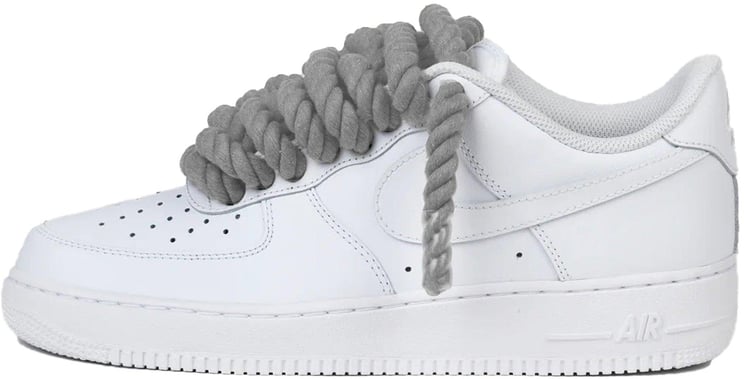Nike Nike Air Force 1 Low Rope Laces Light Grey Custom