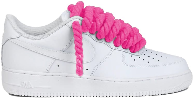 Nike Nike Air Force 1 Low Rope Laces Neon Pink Custom