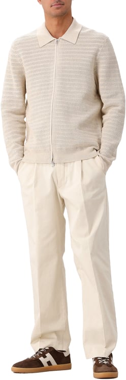 NN07 NN.07  Gebreid Vest Beige Gustav LS Zip