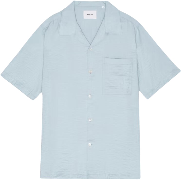 NN07 No Nationality Julio Ss Korte Mouw Overhemden Lichtblauw 5971