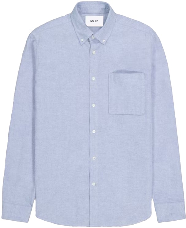 NN07 No Nationality Arne Lange Mouw Overhemden Blauw Arne Bd 5032 Navy Blue