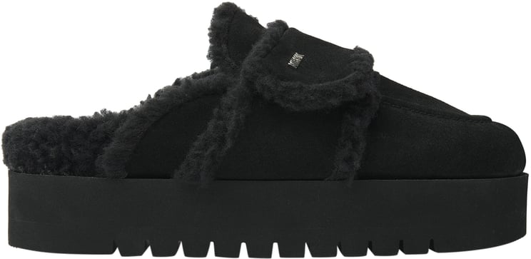 Nubikk Teddy Chunky Fur | Black Raven Slipper for Women