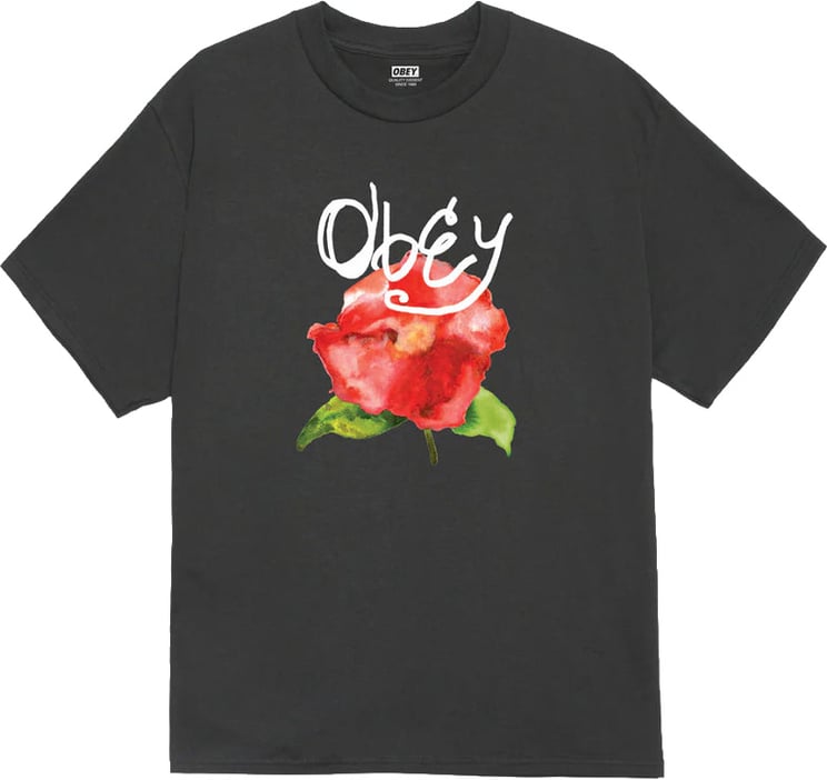 Obey T-Shirt Watercolor Poppy Nera