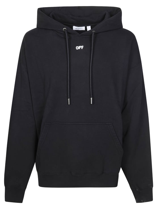 OFF-WHITE Black Intersecting Arrows Distressed Hoodie