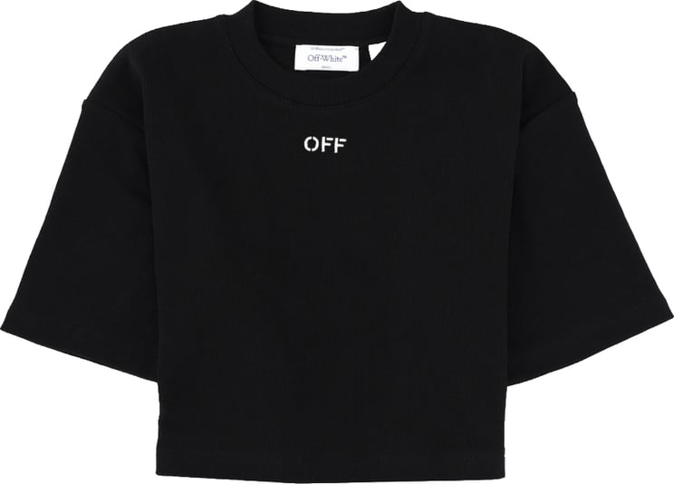 OFF-WHITE CROPPED T-SHIRT WITH LOGO