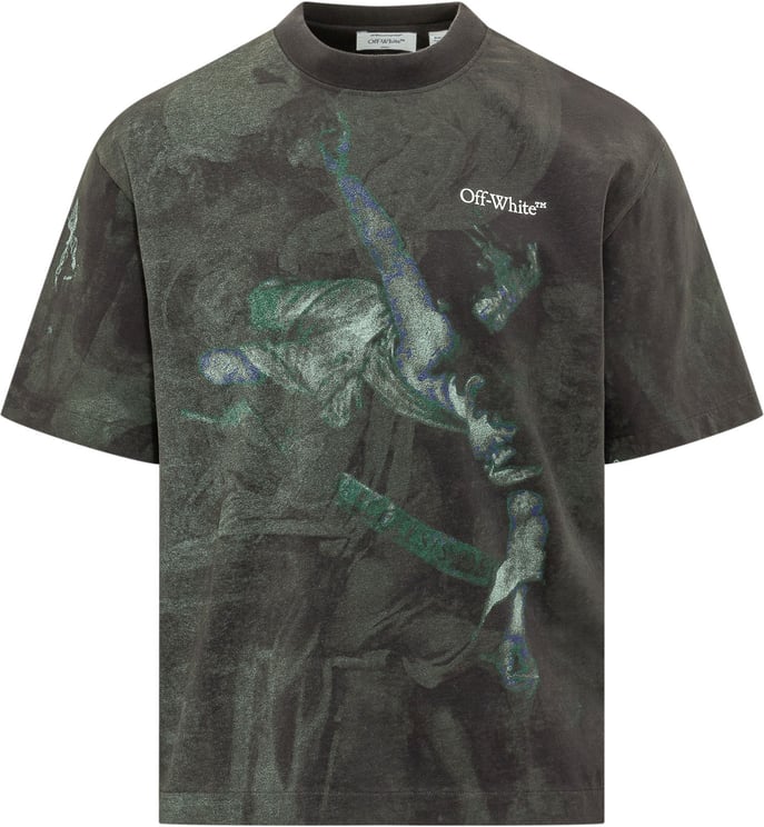 OFF-WHITE T-shirt con Stampa Caravaggio e Logo Frontale
