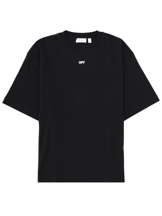 OFF-WHITE Black Distressed Arrow Graphic Cotton T-Shirt