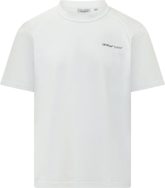 OFF-WHITE T-shirt Logo Quote con Dettaglio Frontale