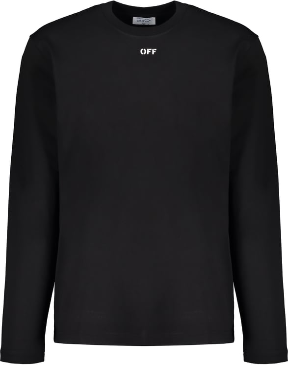 OFF-WHITE Black long-sleeve T-shirt with graphic details