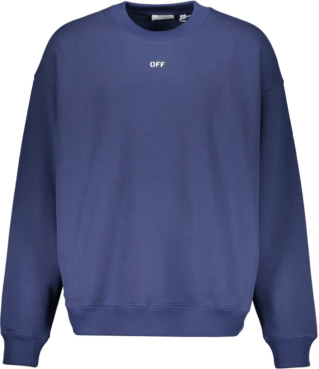 OFF-WHITE Elegant dark blue sweatshirt, comfort and style