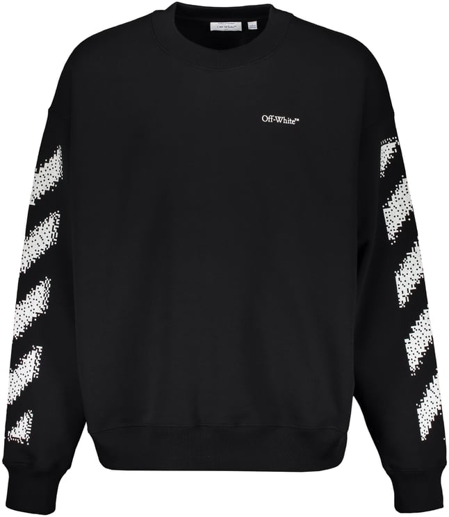 OFF-WHITE Modern black sweatshirt with white stripes