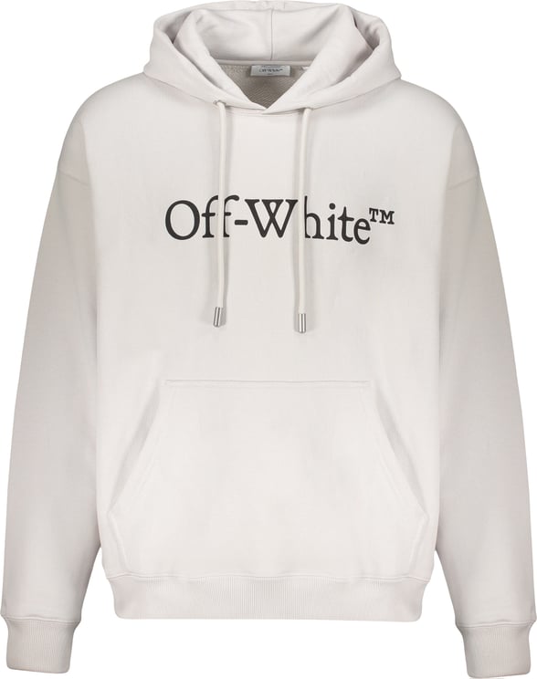 OFF-WHITE White hoodie with kangaroo pocket