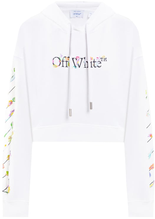 OFF-WHITE White Bookish Glowing Flower Cotton Hoodie