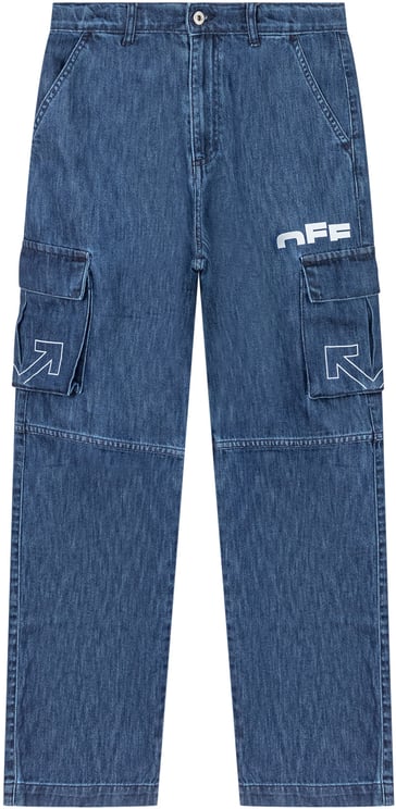 OFF-WHITE Off-White Jeans Cargo Bambino in Denim Blu