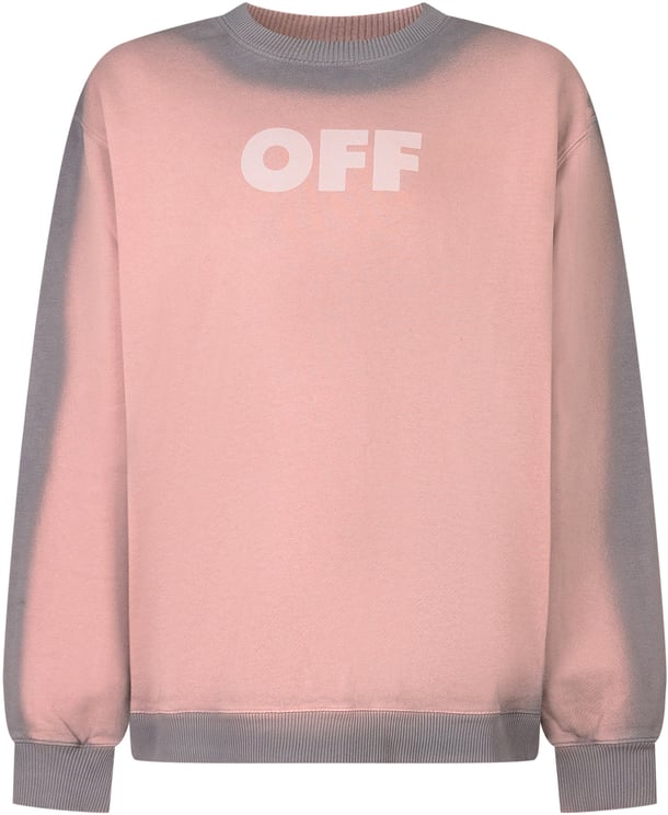 OFF-WHITE Off-White Felpa Rosa e Grigia con Logo Arrow