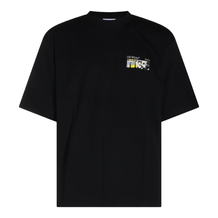 OFF-WHITE Black T-Shirt with Colorful Graphic Patch