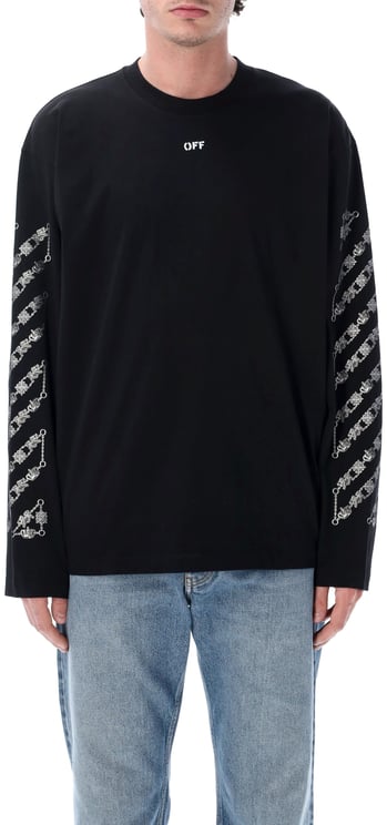 OFF-WHITE Chain Arrow Diag Skate L/S Tee Nero