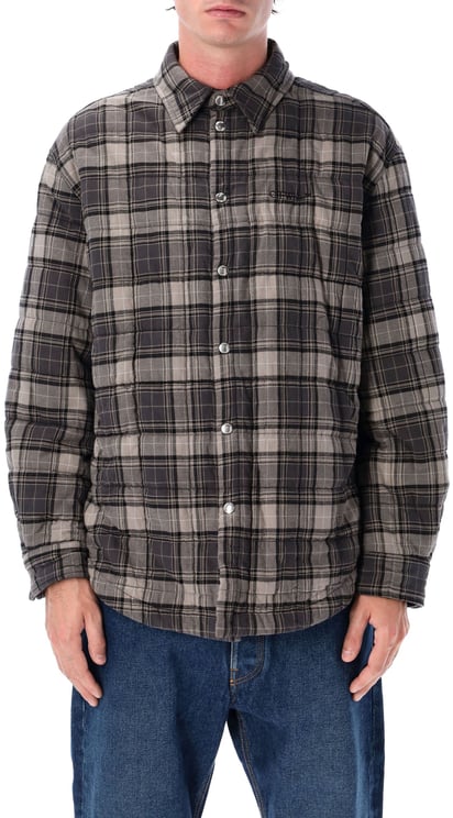 OFF-WHITE Spray Arr Check Flan Padd Ove Grigio