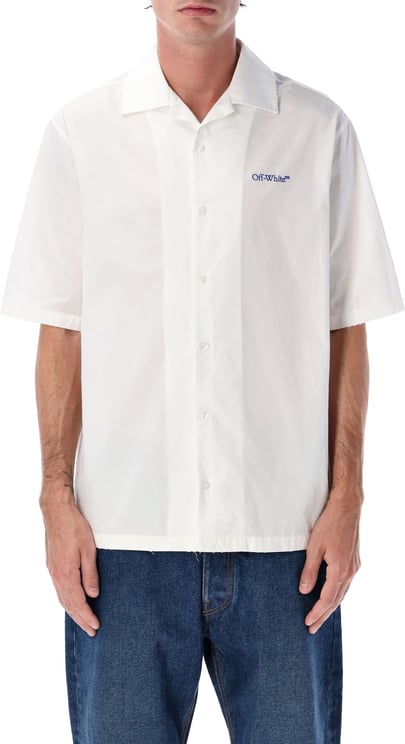 OFF-WHITE Brush Arrow Bowling Shirt Bianco