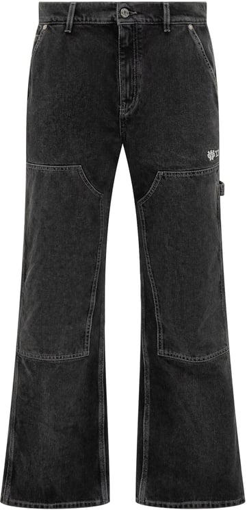 OFF-WHITE Jeans Neri a Gamba Larga Off-White