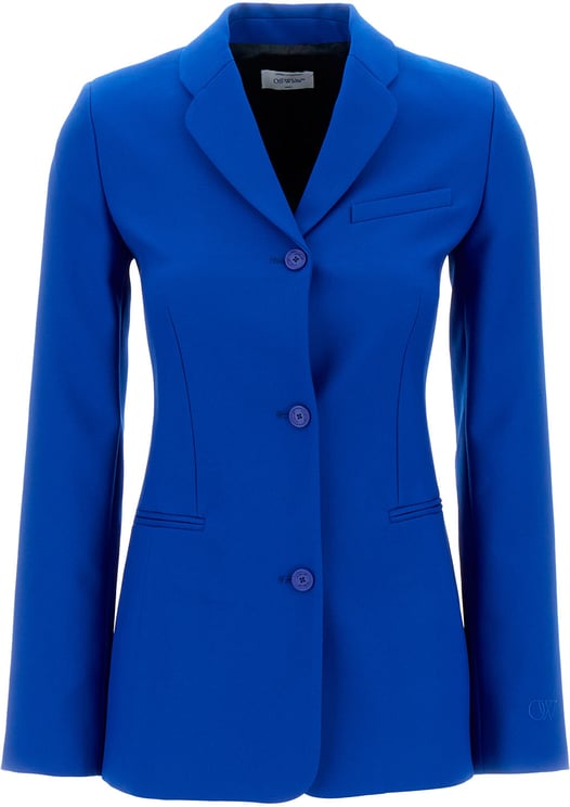 OFF-WHITE Off White Electric blue polyester blazer
