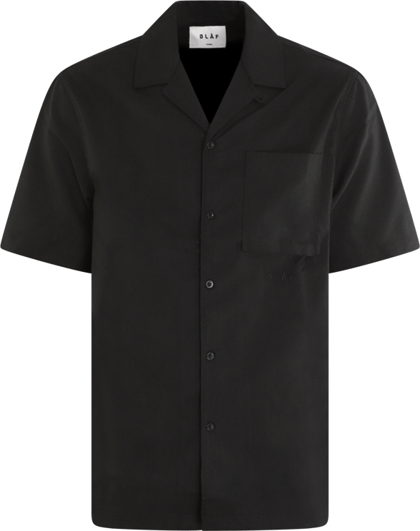 ØLÅF Heren Cotton Linen Shirt Zwart