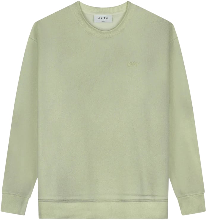 ØLÅF ØlÅf Pigment Spray Crewneck Sweaters Lichtgroen M210203